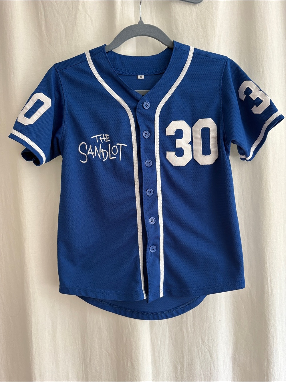 Kids' Blue Baseball Jersey Sandlot Rodriguez - Number 30 sz M